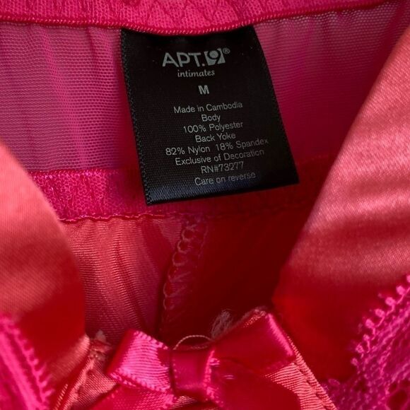 APT 9 Intimates Coral Pink Lace Overlay Babydoll - Picture 4 of 4